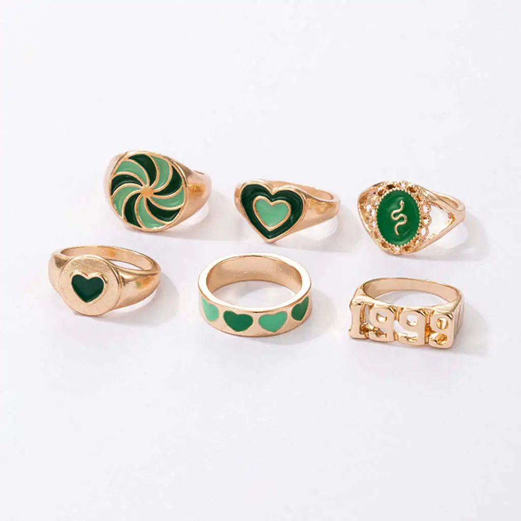 6Pcs Vintage Stylish Rings Knuckle Rings for Holiday Party Valentine'S Day