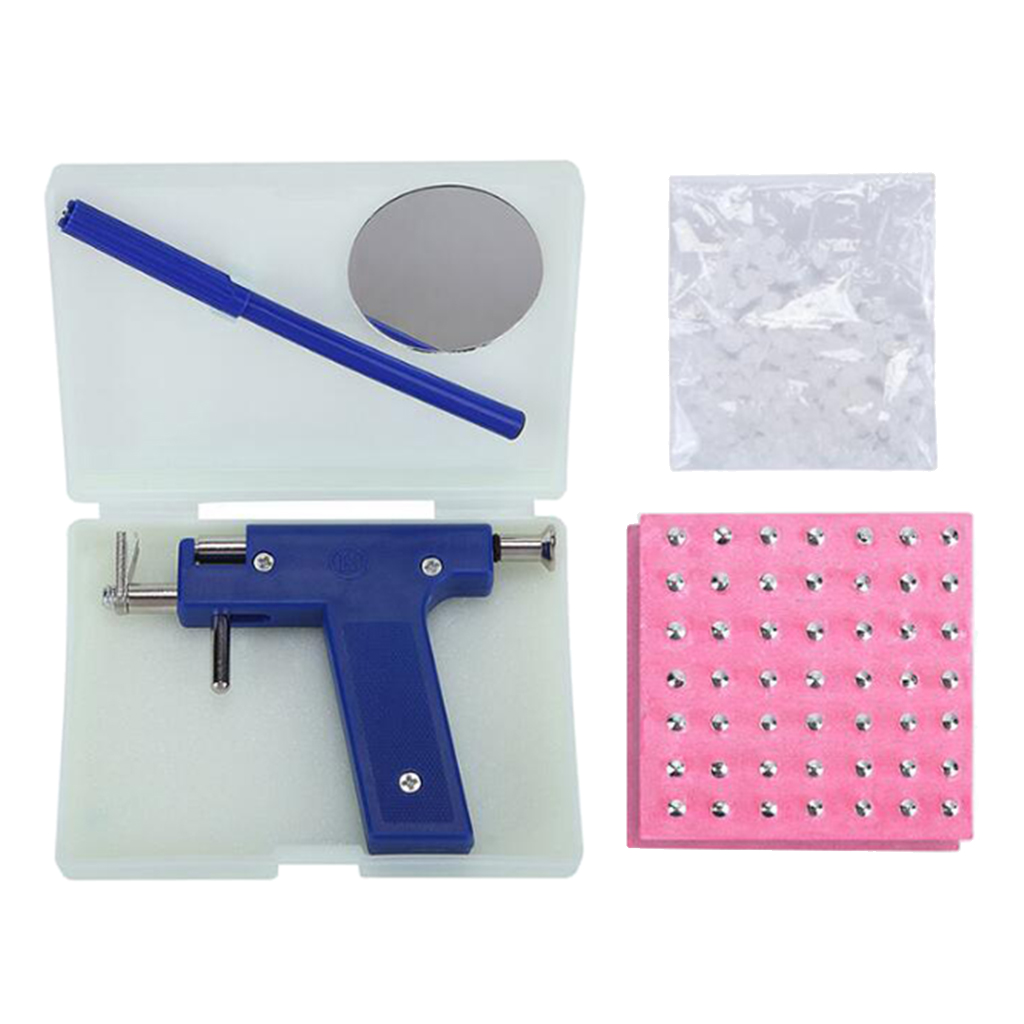 Steel Body Nose Ear Piercing  Earring Machine 49x Ear Stud Tool For Men Women Steel Ear Nose Navel Body Piercing Gun Tool Kit