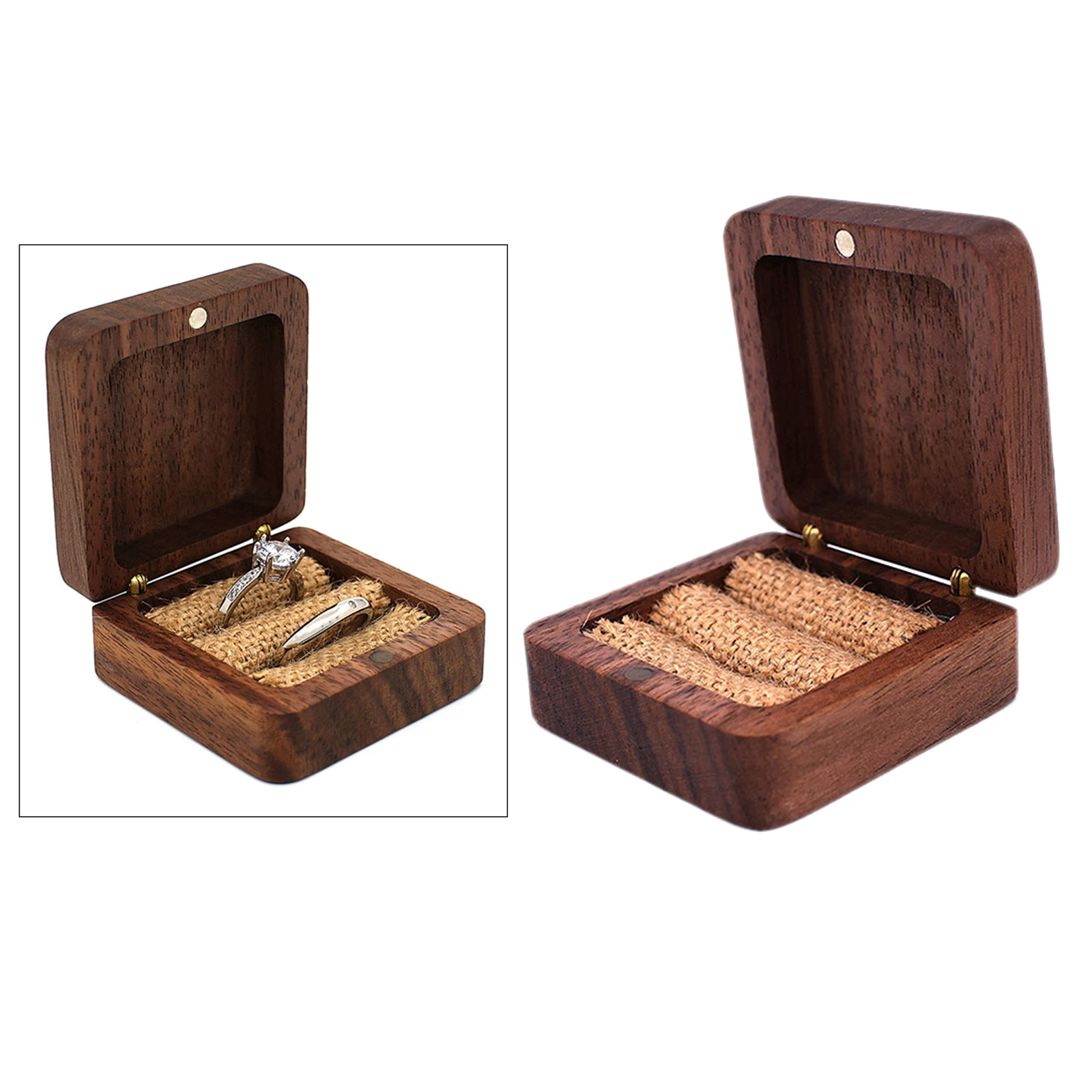 Personalized Rustic Wedding Wood Rings Box Holder Wedding Rings Bearer Box