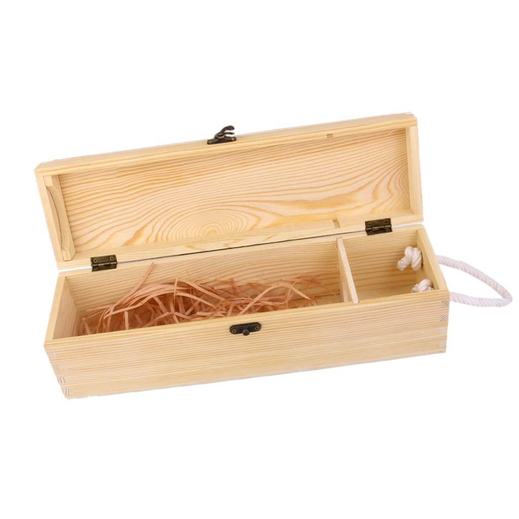 Single Bottle Wood Wine Box Carrier Crate Case for Collection Ornament