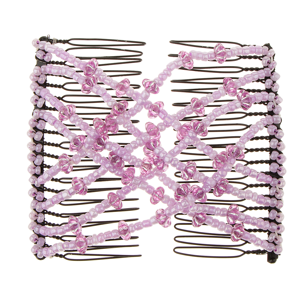 Magic Stretchy Double Clips Hair Slide Comb Ladies Party Wedding Cosplay