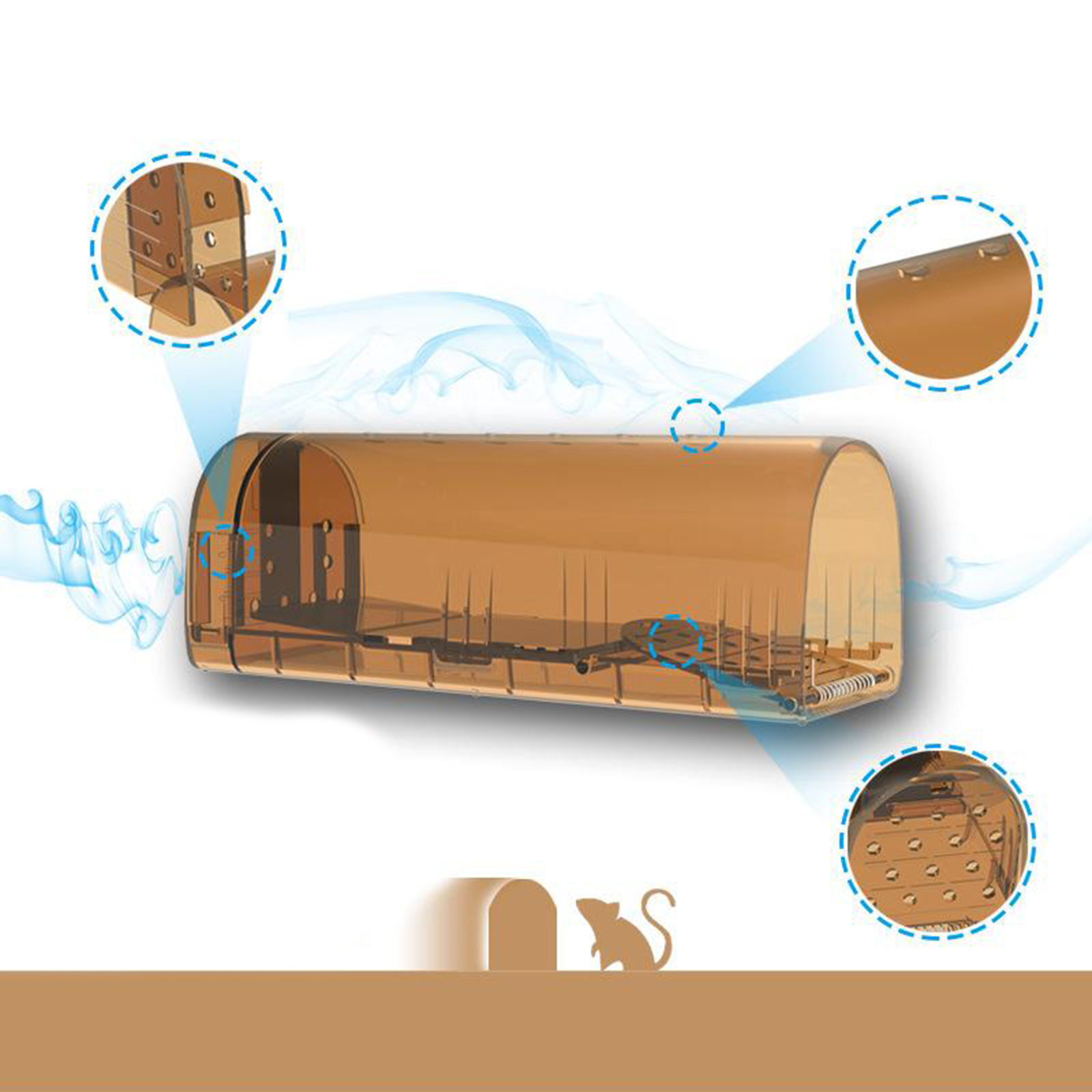 Humane Mouse Trap Large Mice Trap Reusable Rodent Trap No Killing Mice Catcher Live Mice Catcher Washable