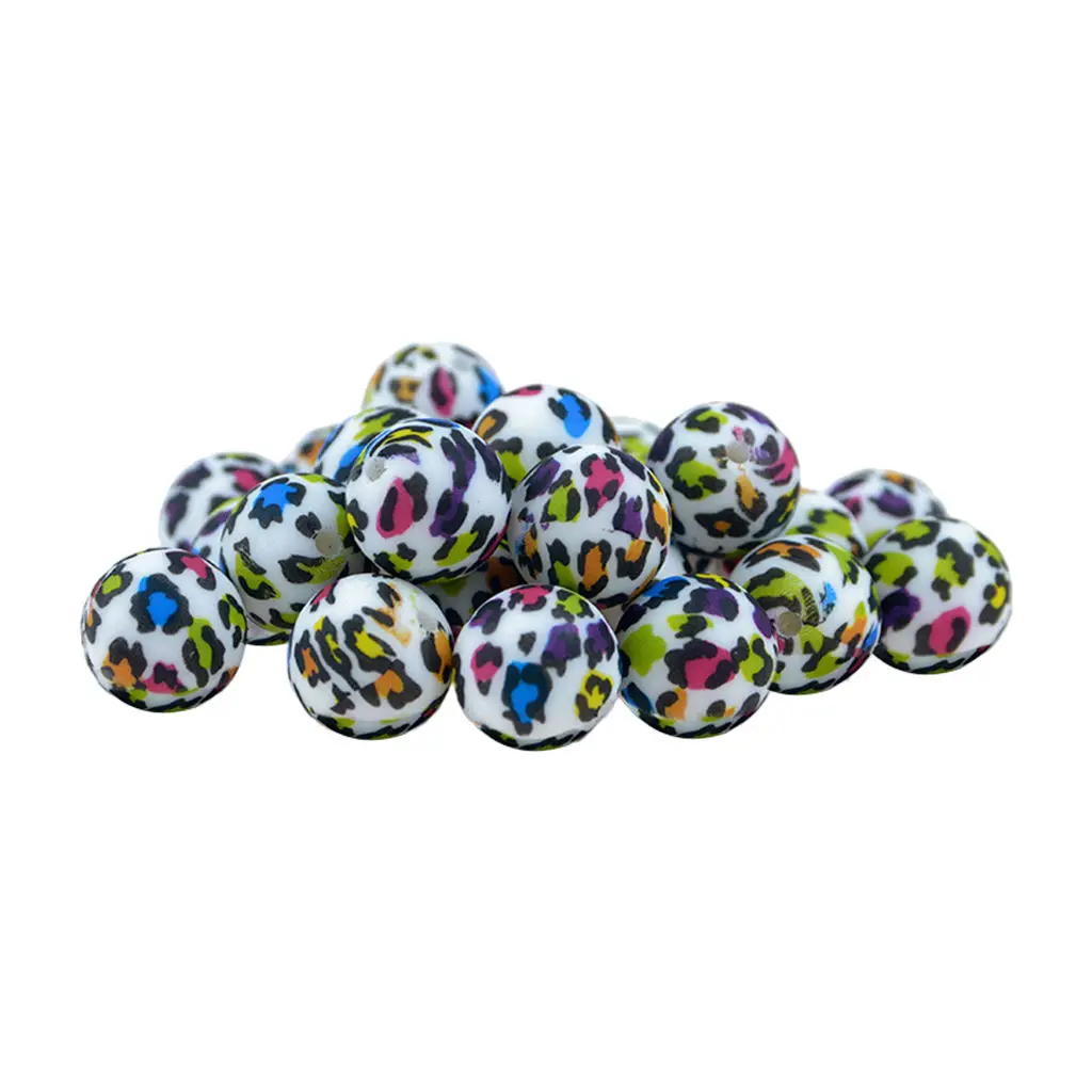 20pcs 15mm Silicone Teether Beads BPA Free Loose Teething Beads Jewelry Chewable Nursing Necklace Accessories Infant Gift