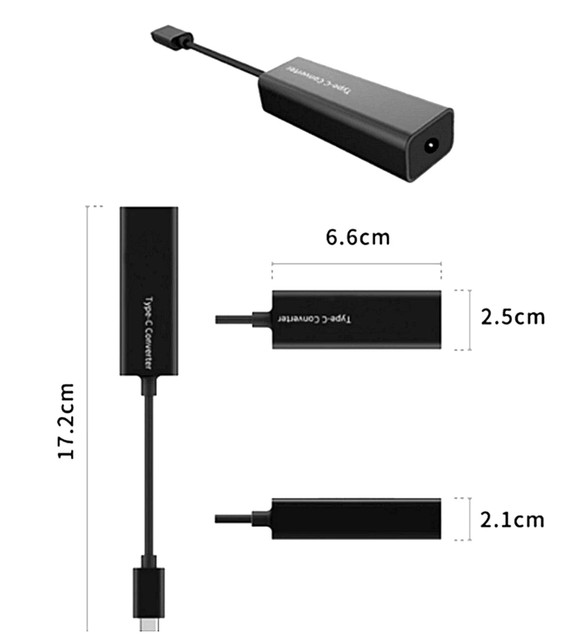 Adaptateur USB 3.1 Type C DC Power Converter, 5.5x2.1mm, 2.2mm, femelle,  Dell, Lenovo