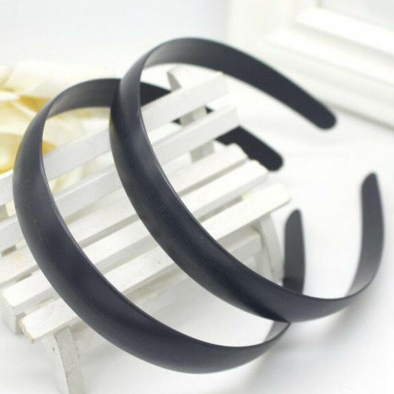 5x DIY Hair Hoops Band Plain Plastic Headband Craft Accessory Findings 3cm Black