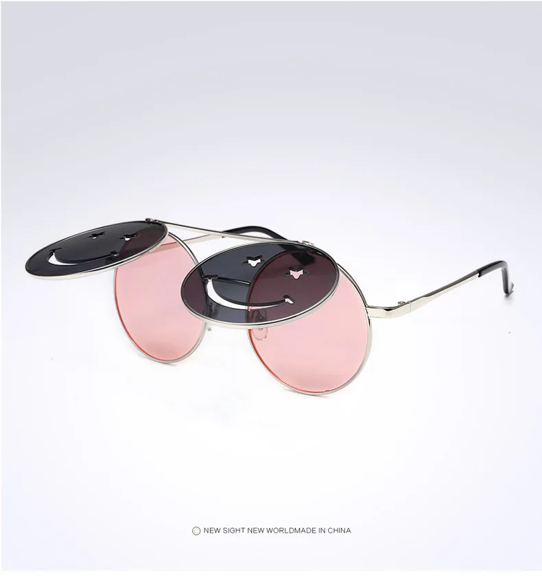 fashion new clamshell smiley sunglasses ladies punk retro cool fashion funny sunglasses men square sunglasses