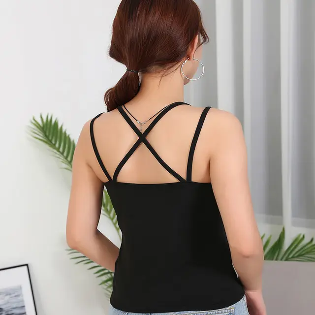 Women's Tank Solid Sexy Top Tanks Cropped Camisoles Camis Vest Sleeveless  Sexy Casual Korean Sleeveless Crop Sexy I-top Vest - AliExpress