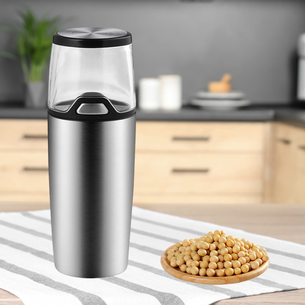 Electric Salt and Pepper Grinder Refillable Stainless Steel with LED Light Peppercorn Grinder One Handed Battery Operated