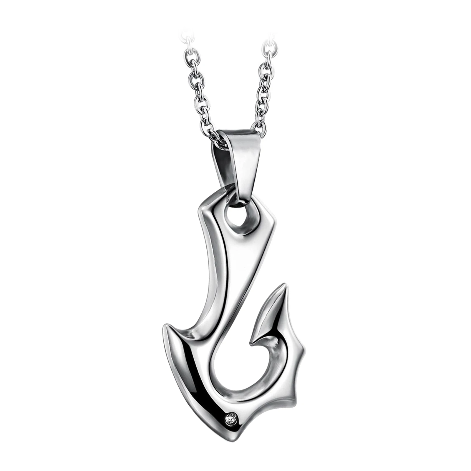 Fishhook Necklace Fishing Hook Pendant Jewelry Fishing Gift Necklace Fish Hook Gift for Couple