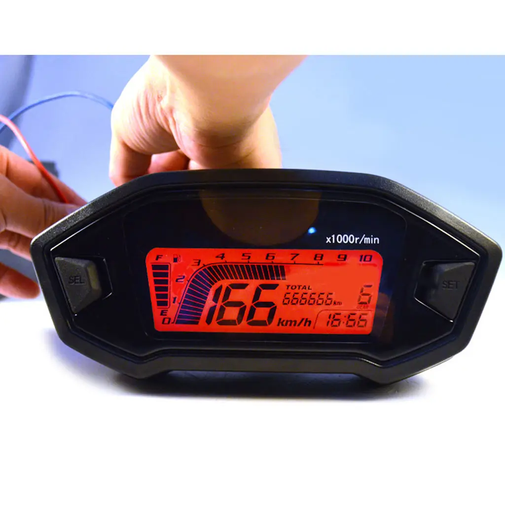 150mm LCD Digital Odometer Speedometer Tachometer for Motorcycle Scooter