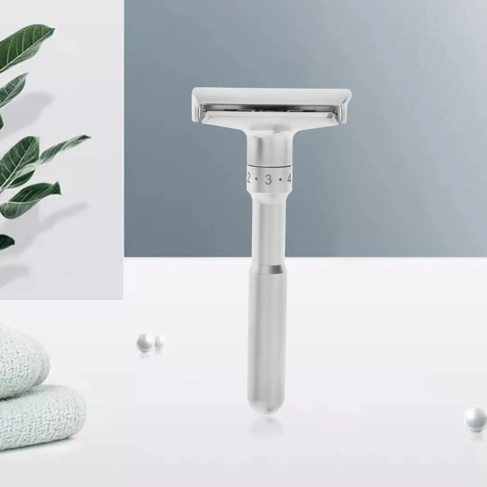 Adjustable Safety Razor with 5 Blades Double Edge Zinc Alloy Classic for file Hair.