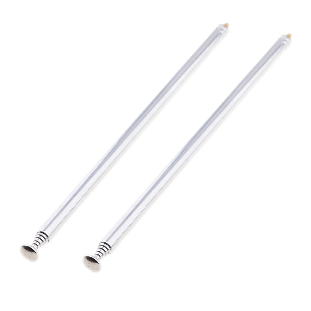 2pcs Alloy Telescopic Antennas M3 Male Connectors for Portable Radio TV