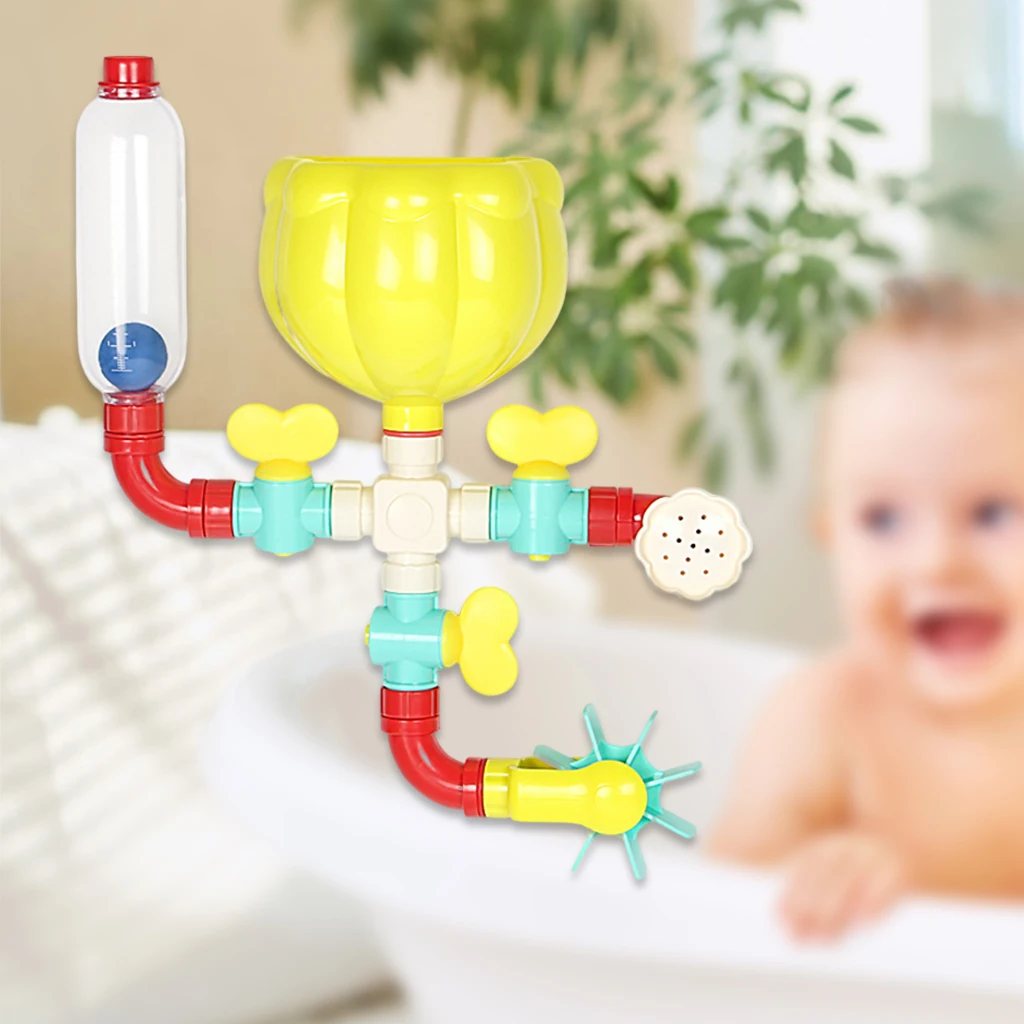 Suction Cup Baby Bathing DIY Pipe Shower Tubes Pool Squirter Spray Water Bathing Time for Toddlers Kids 1 2 3 4 5 Years Old