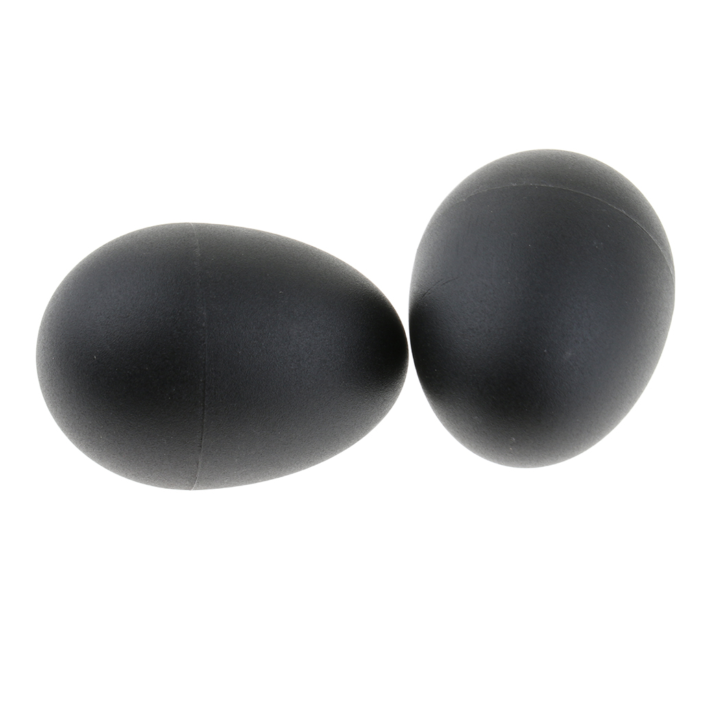 Pack of 2 Plastic Egg Shaker Black Kids Baby Toddler Preschool Musical Rattle Toy