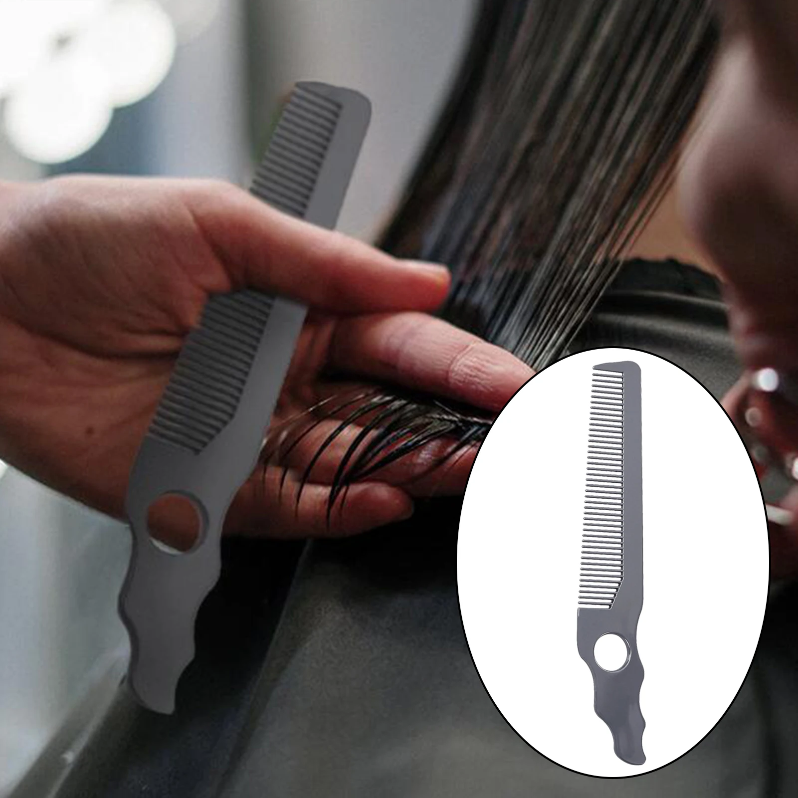 Professional Curved Hair Clipping Cutting Comb Hairdressing Barber Haircut Combs for Women Men Round Hole Design