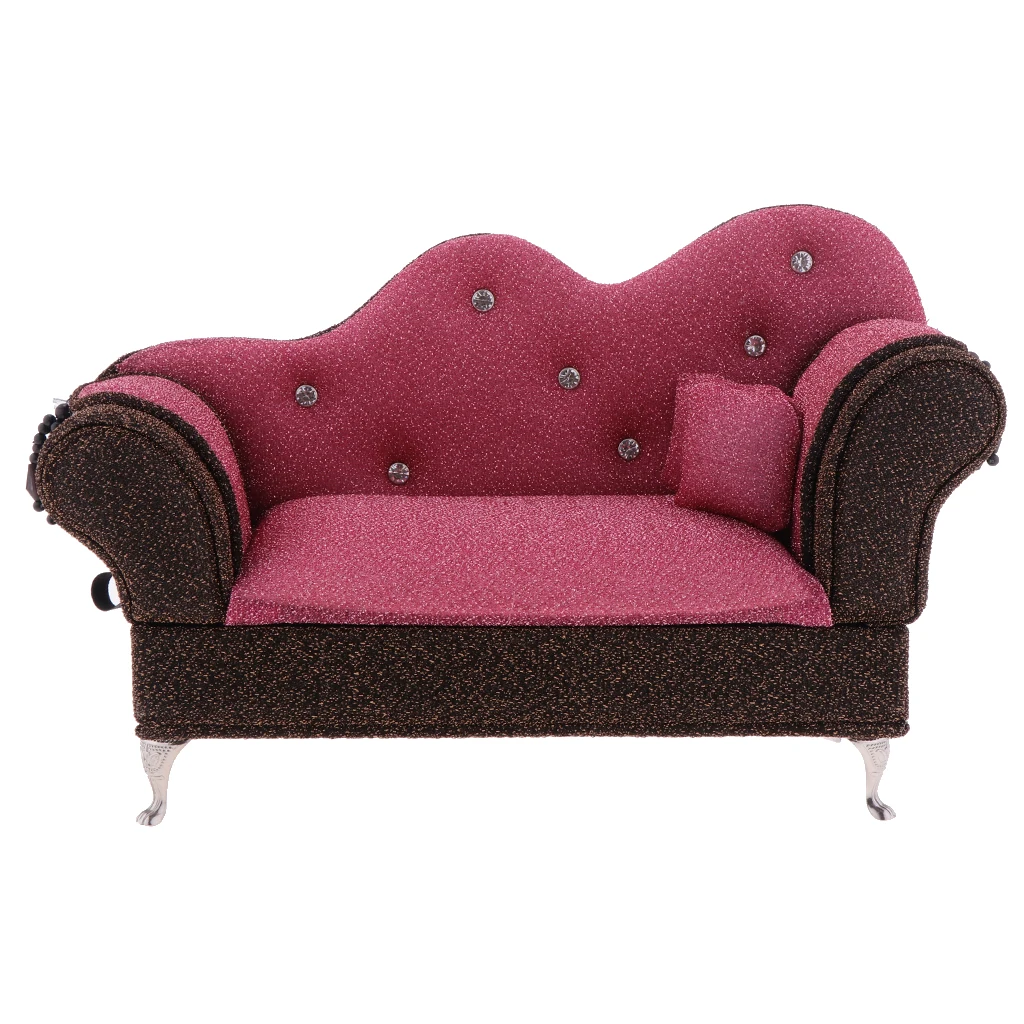 Dollhouse 1/6 Mini Room Furniture Comfortable Chaise, Single Long Sofa