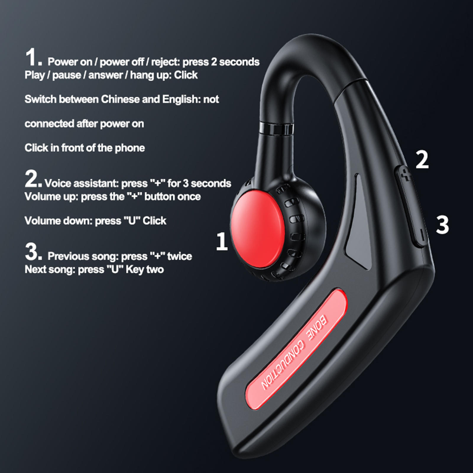 Bone Conduction Headphones 170mAh Ear Hook Style Headset Earphone NFC Function Earbuds Waterproof for Driving Swimming Fitness