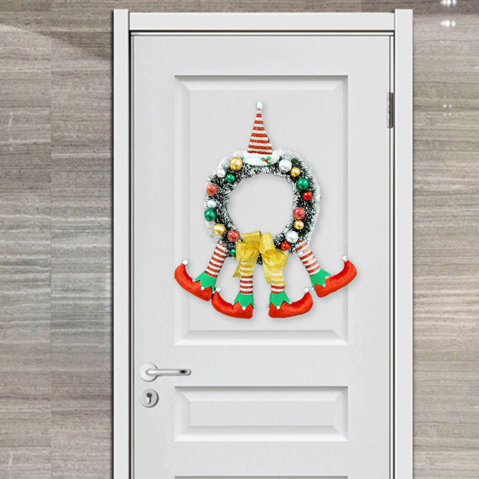 Christmas Wreath Garland Clown Handmade for Front Door Celebration Farmhouse Wall Home Decor Xmas Festival Holiday