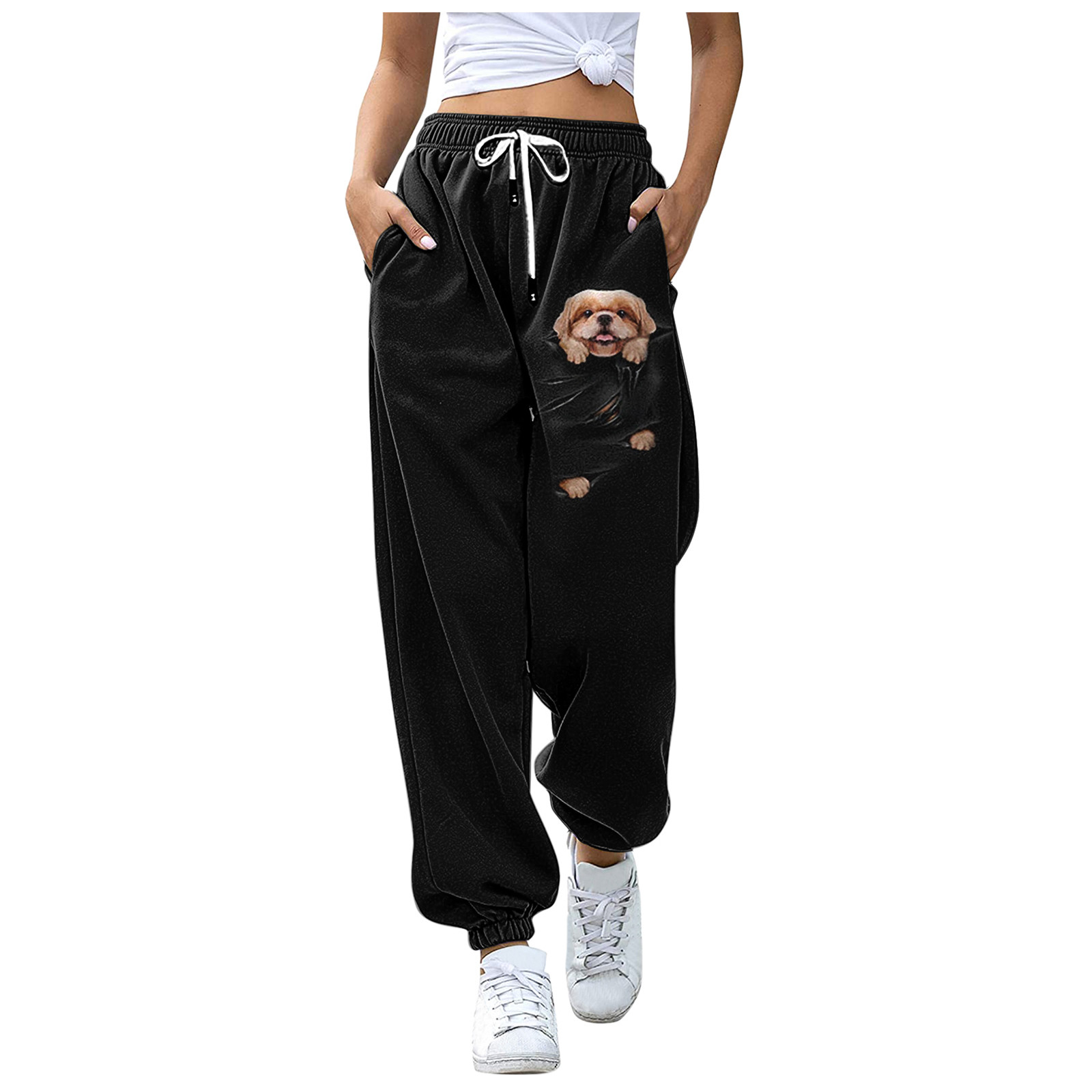 animados impresso calças jogger 2021 drawstring cargo