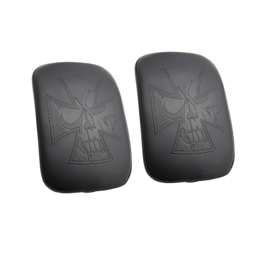 Motorcycle Saddle Seat Motorbike Suction Cup Rear Pillion Passenger Pad Seat Flat Saddle Cushion for Bobber Chopper Black