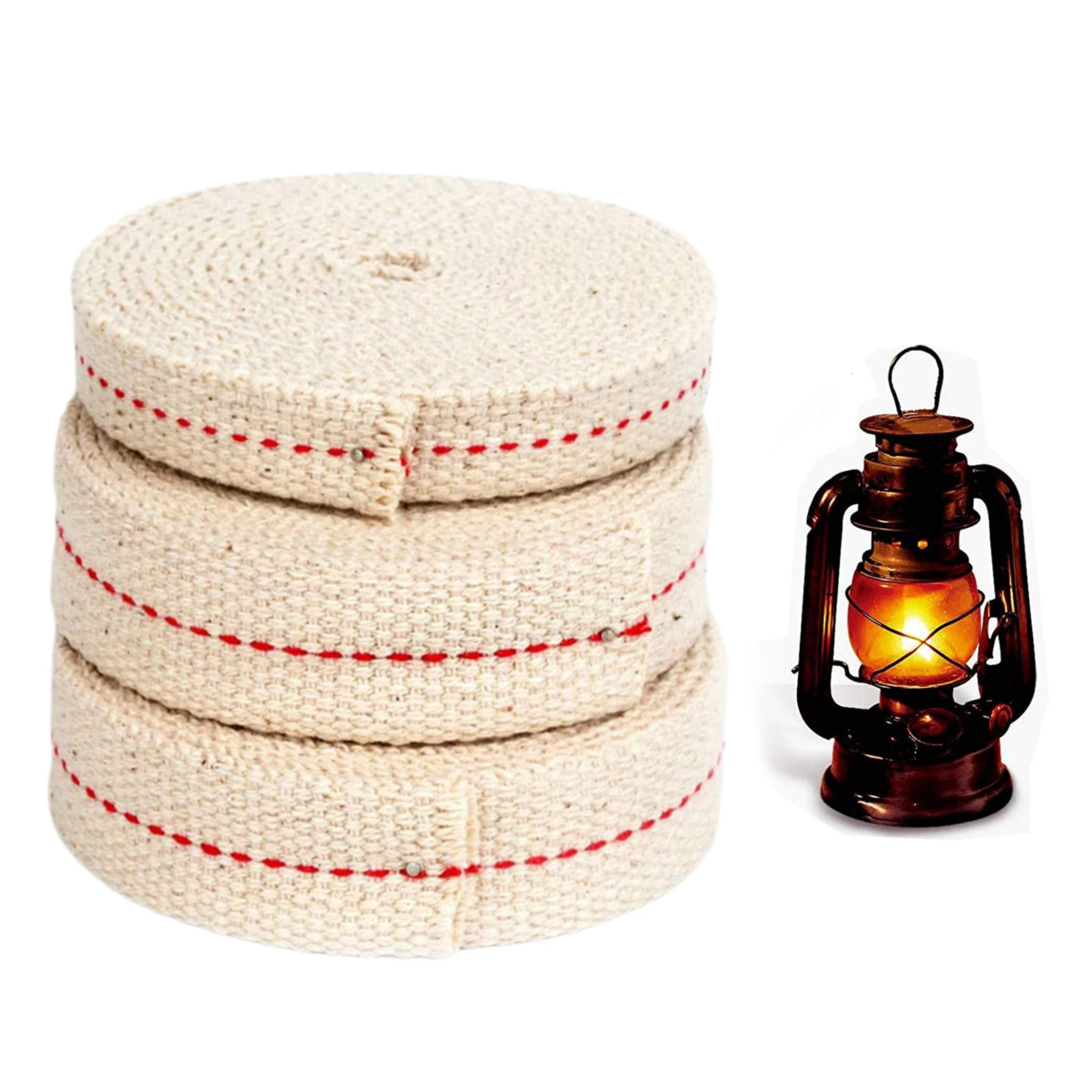 3 Rolls Cotton Oil Lamp Wick Flat Oil Lantern Wick for Oil Lamps and Oil Burners, 6.5Feet (Red)