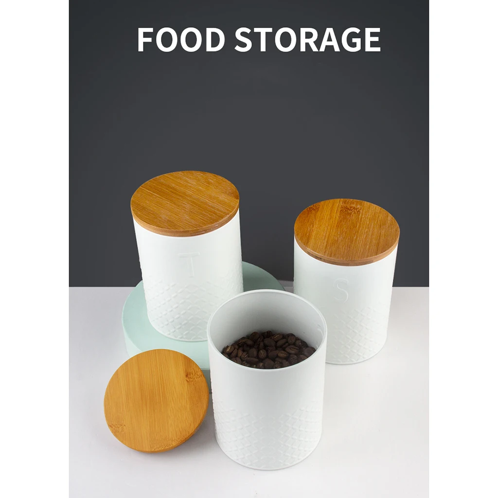 3x Sugar Coffee Tea Storage Kitchen Storage Containers Food Storage Tin Organization Canister for Kitchen Bar Cafe