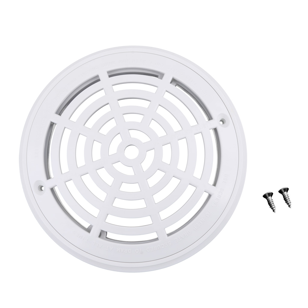 Plastic 8'' Main Drain Cover Anti-Vortex Suction Outlet Fittings Accessary
