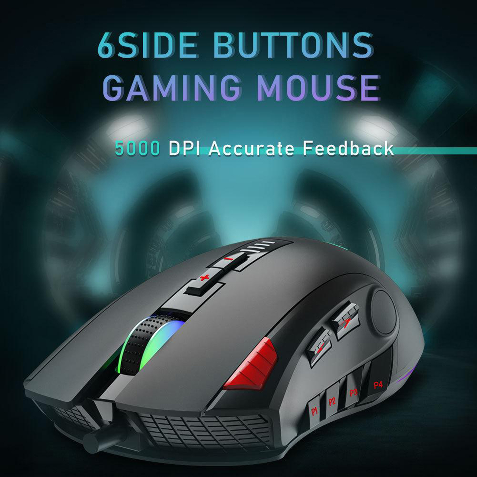 5000 DPI Wired USB Mice Computer Mouse for Gamer Desktop Internet Cafe