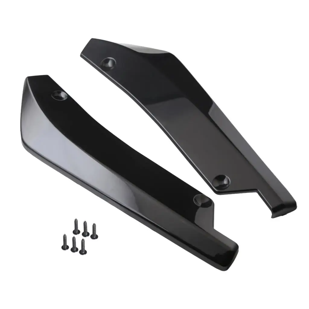 2 Pieces Car Rear Bumper Lip Skirt Protector Splitter Body Spoiler Black