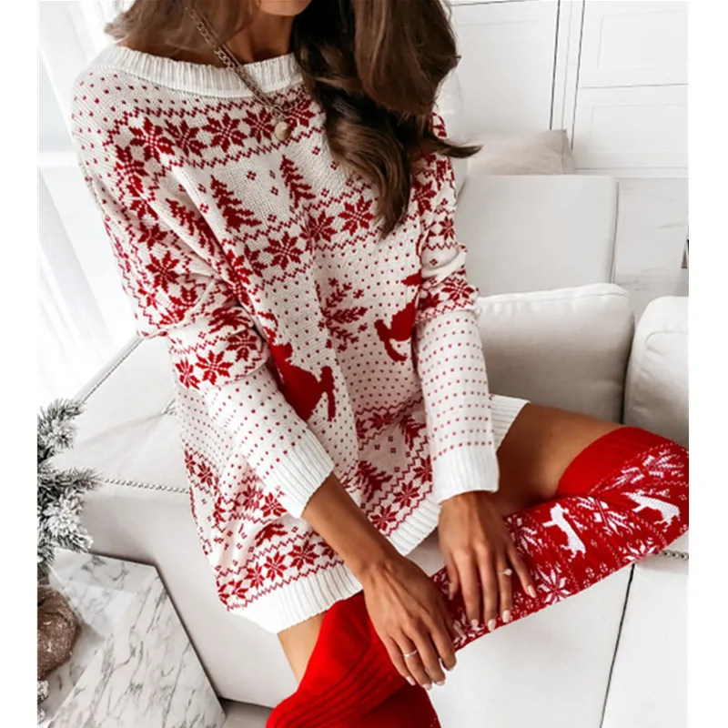 Christmas Mini Party Sweater Dress – Miggon