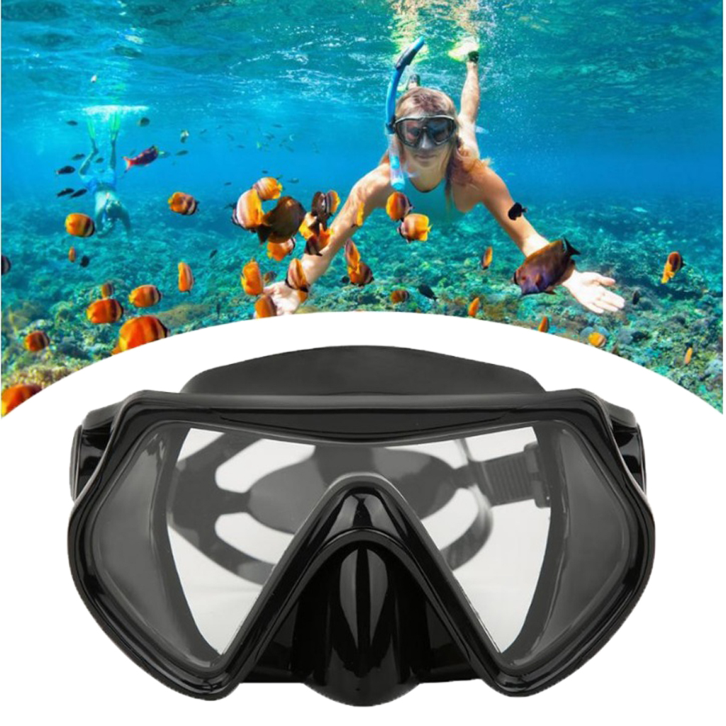 Scuba Diving Goggles Waterproof  Tempered-Glass Comfortable Eyewear W/ Case