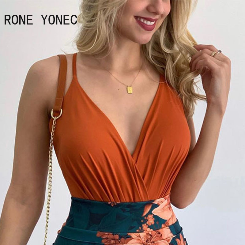 v padrão floral buttom verão bodycon mini saia define