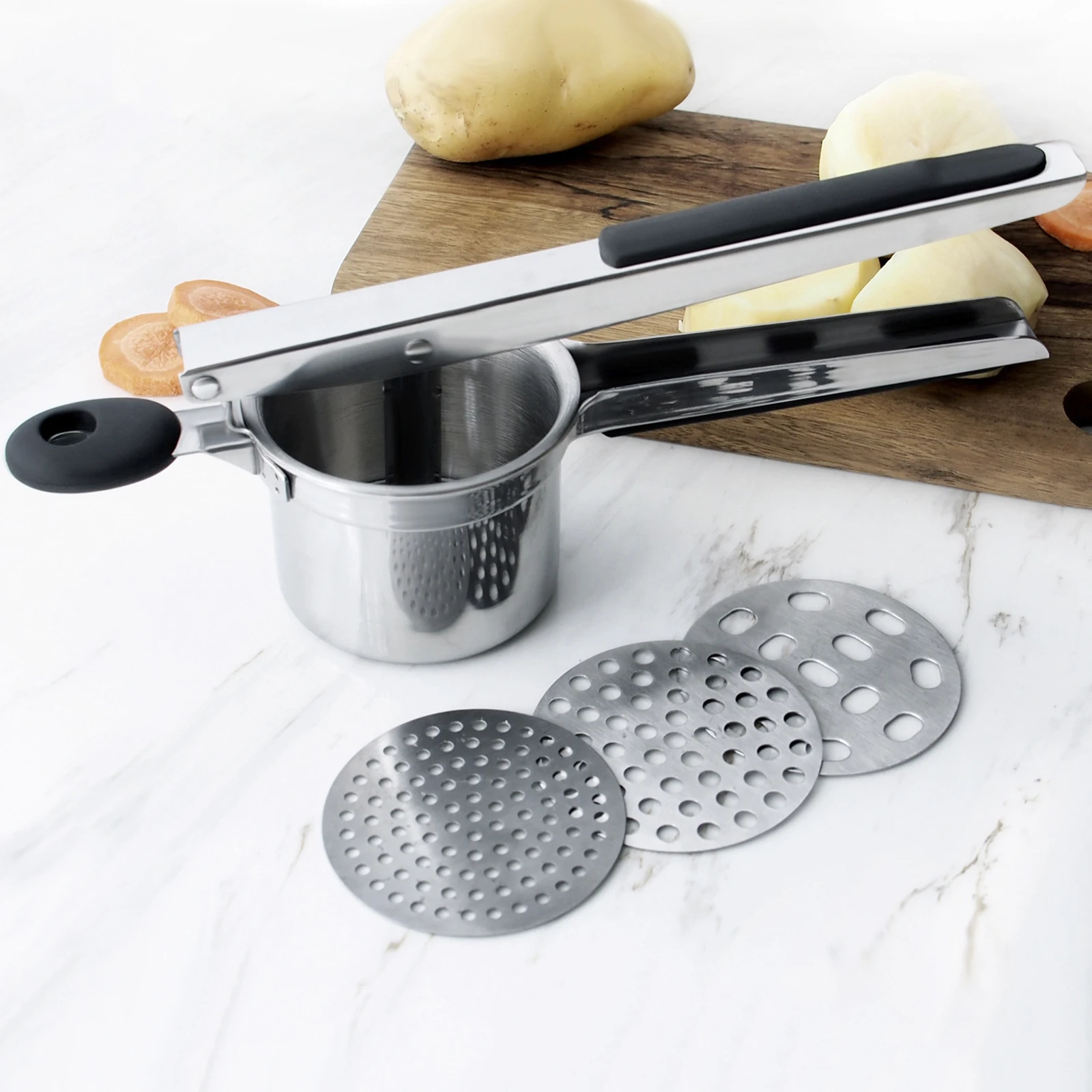 Stainless Steel Potato Ricer Fruit Masher Juicer Squeezer Extractor Food Strainer Kitchen Tools Dishwasher Safe