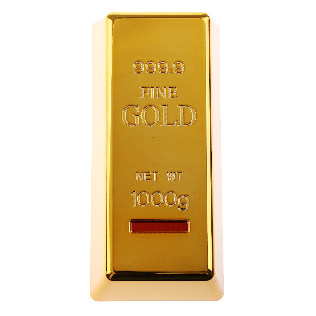 Fake Gold Bullion Brick Piggy Bank Saving Money Box for Kids Birthday Gift 
