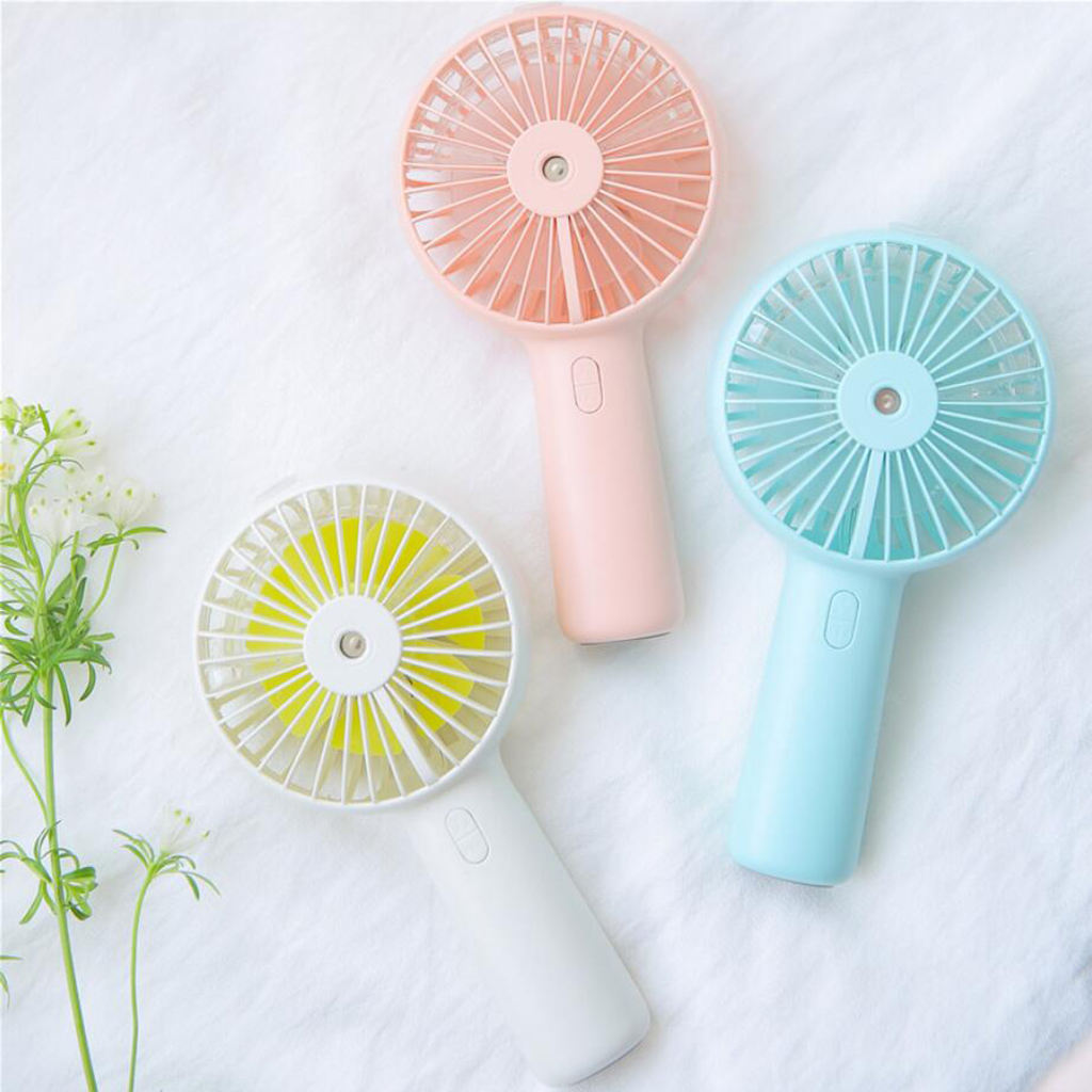 Portable Water Spray Mist Fan Electric USB Rechargeable Handheld Mini Fan Cooling Air Conditioner Humidifier for Outdoor Travel