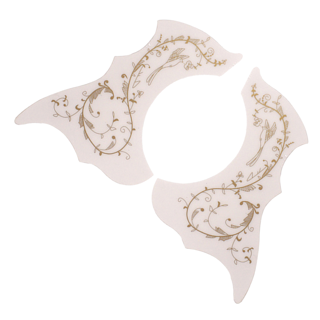 2pcs 40/41 Inch Acoustic Guitar Pickguard With Flower Pattern Self-adhesive, Guitar Pickguard, White