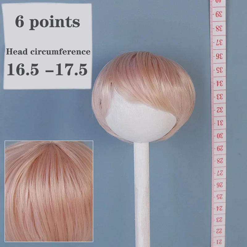 6 bjd, circunferência de cabeça de cabelo