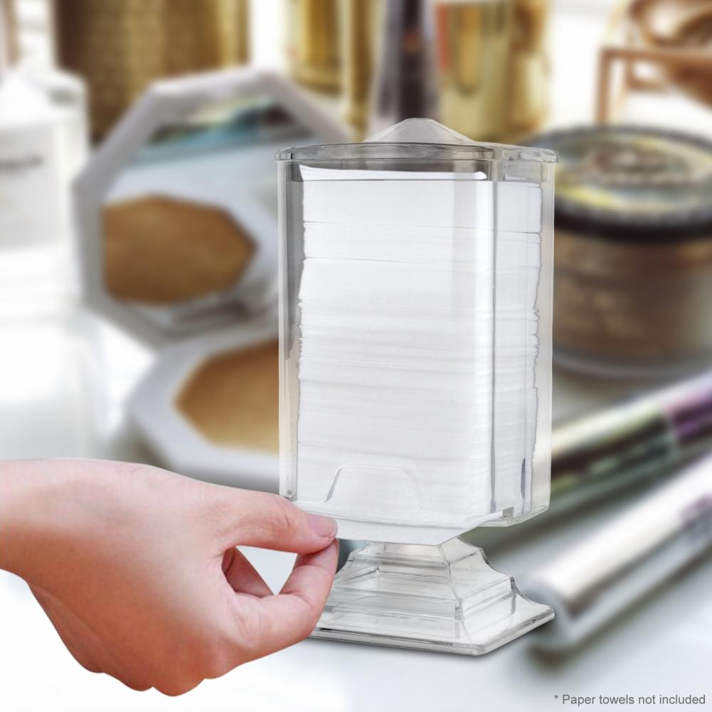 Description Picture 4 of itemNail Towel Storage Box Transparent Simplicity Makeup Cotton Pad Holder Plastic Dressing Table Cotton Case Dispenser for Bedroom