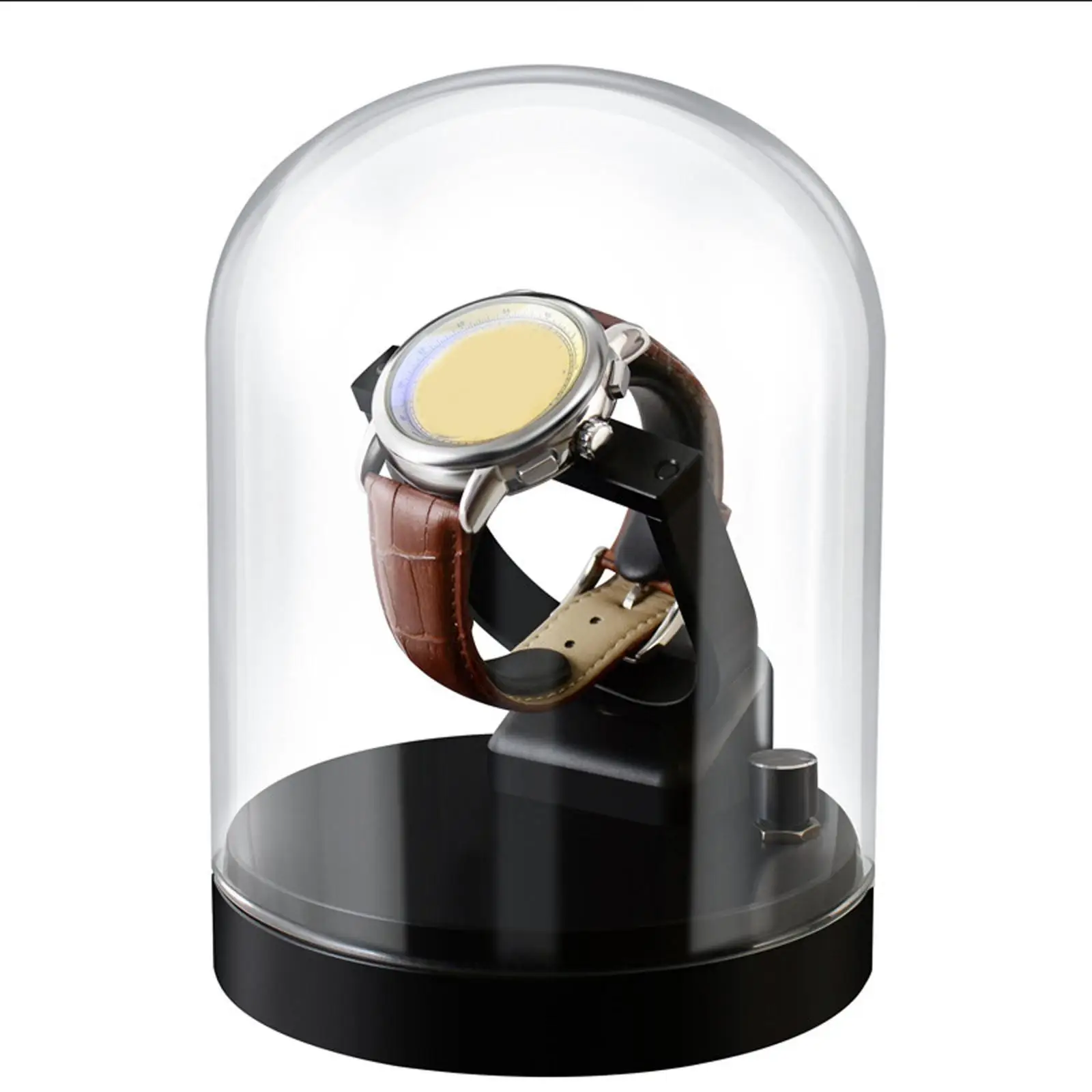 Automatic Single Watch Winder Shaker Collector Case Glass Cover Transparent