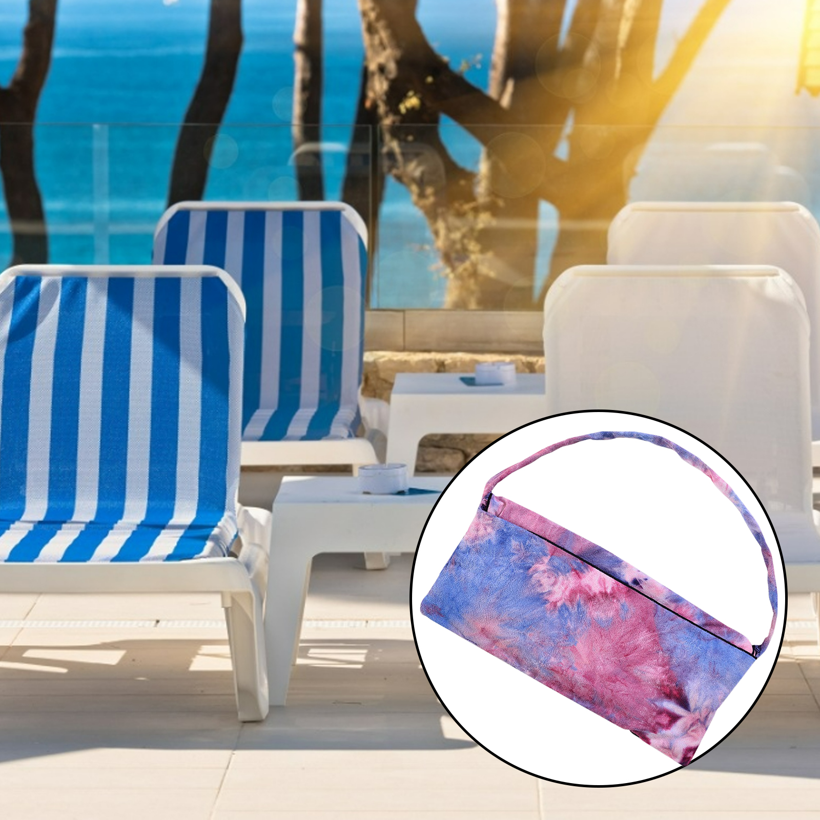 Microfiber Sunbathing Sun Lounger Beach Towel Absorbent for Holiday Vacation Hotel Lazy Lounge Chair Cover Towel with Pockets