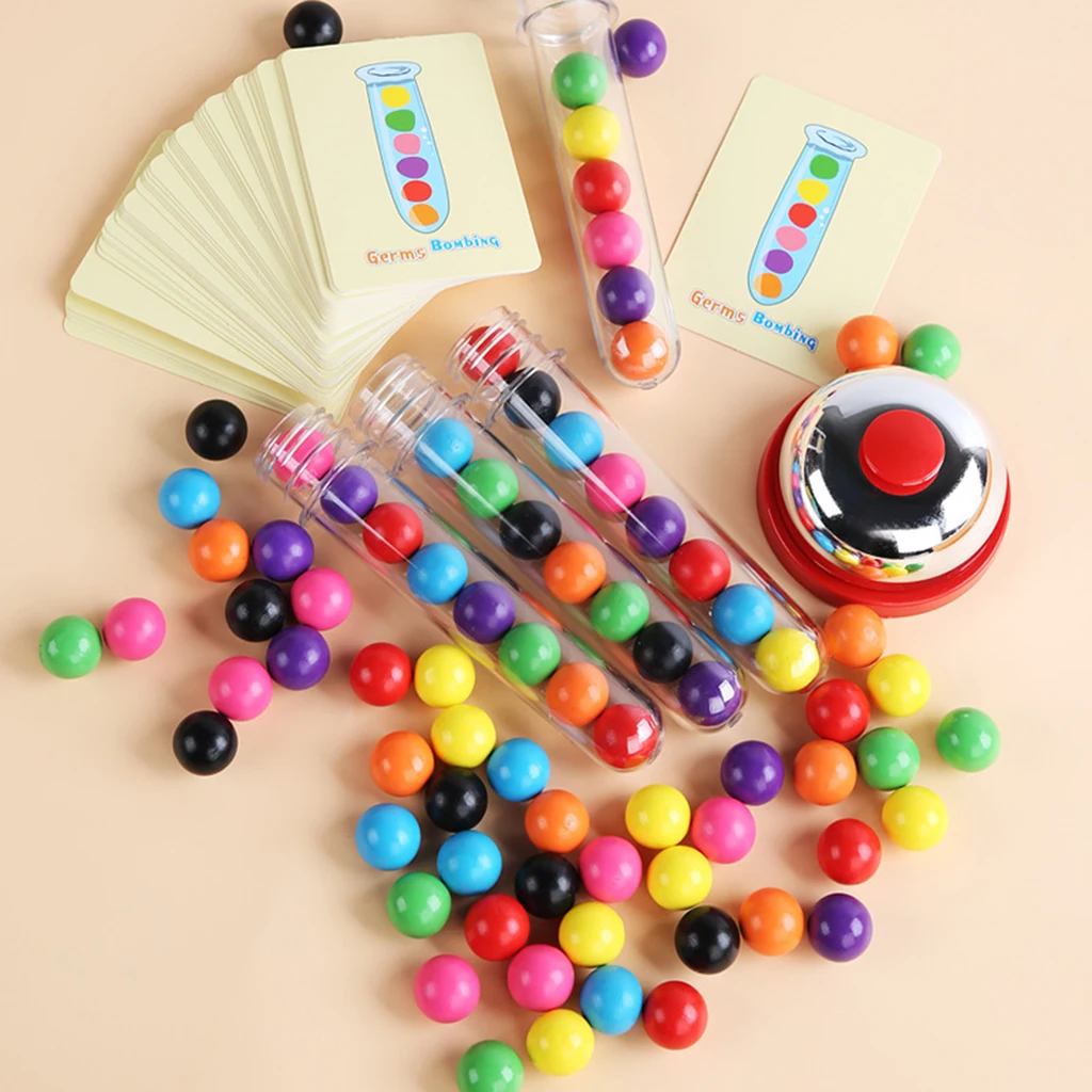 Clip Beads Game Test Tube Set Color Matching Game Early Education Childhood Toy Montessori Brain Game