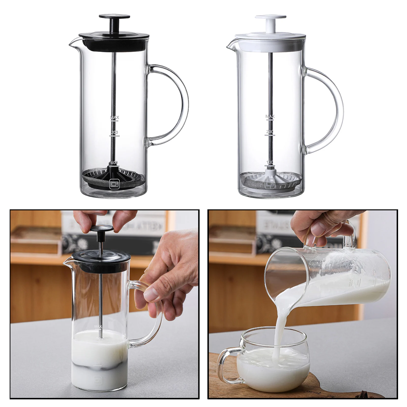 French Press Coffee Maker 16 Ounce Easy Clean Coffee Pot Milk Frother for Coffee Home Travel Office