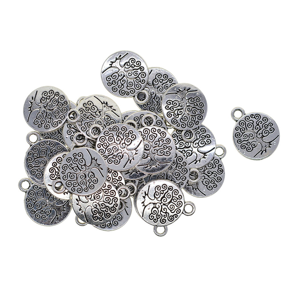 30x Tibetan Om Yoga Charms Lotus Flower Charms Pendant   Pendant for DIY Necklace Bracelet Earring Jewelry Making
