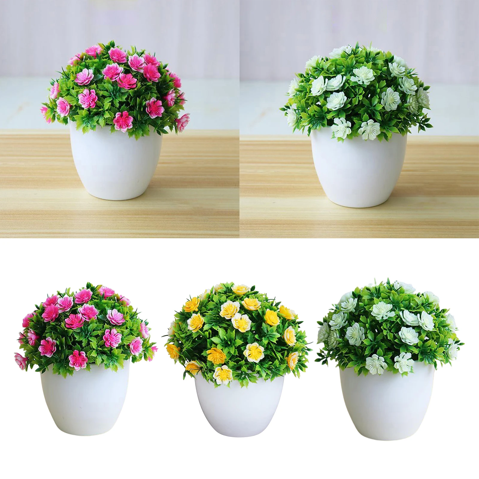 Modern False Fake Artificial Flower Potted Plants Decorative With Pot Garden Home Farmhouse Centerpieces Wedding Indoor Decor