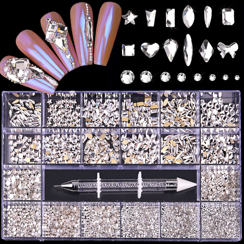 Best of Swarovsky Crystal AB 3D Flatback Glass Nail Art Rhinestones Fancy Shaped Crystals Stones For DIY Nails Art Decorations Reviews & Tips