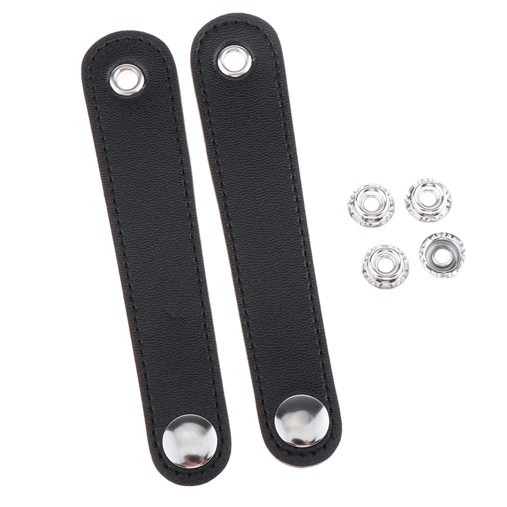 Accordion Straps, PU Leather Bellows Straps for Bass (Black)