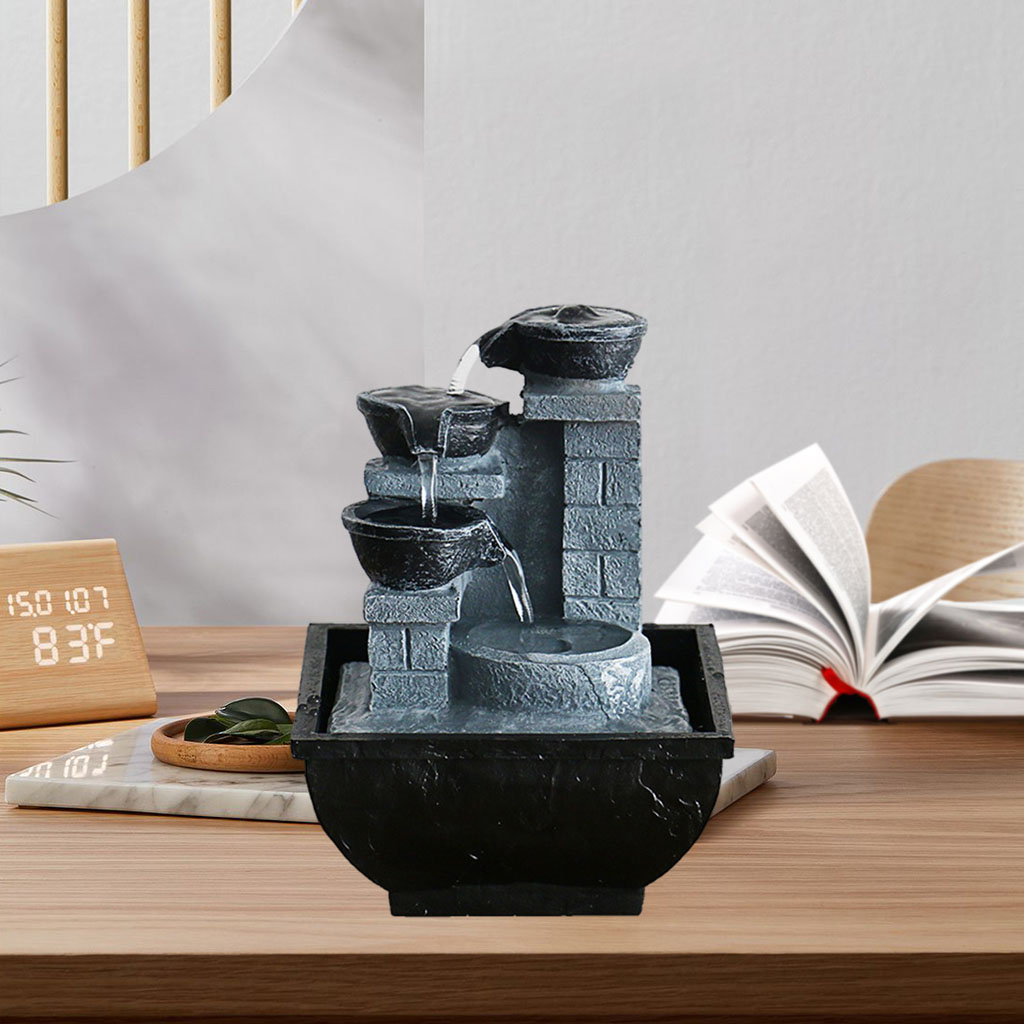 Flowing Water Decoration USA Standard Modern Style Water Feature Flow Water Adornments for Living Room Office Bedroom