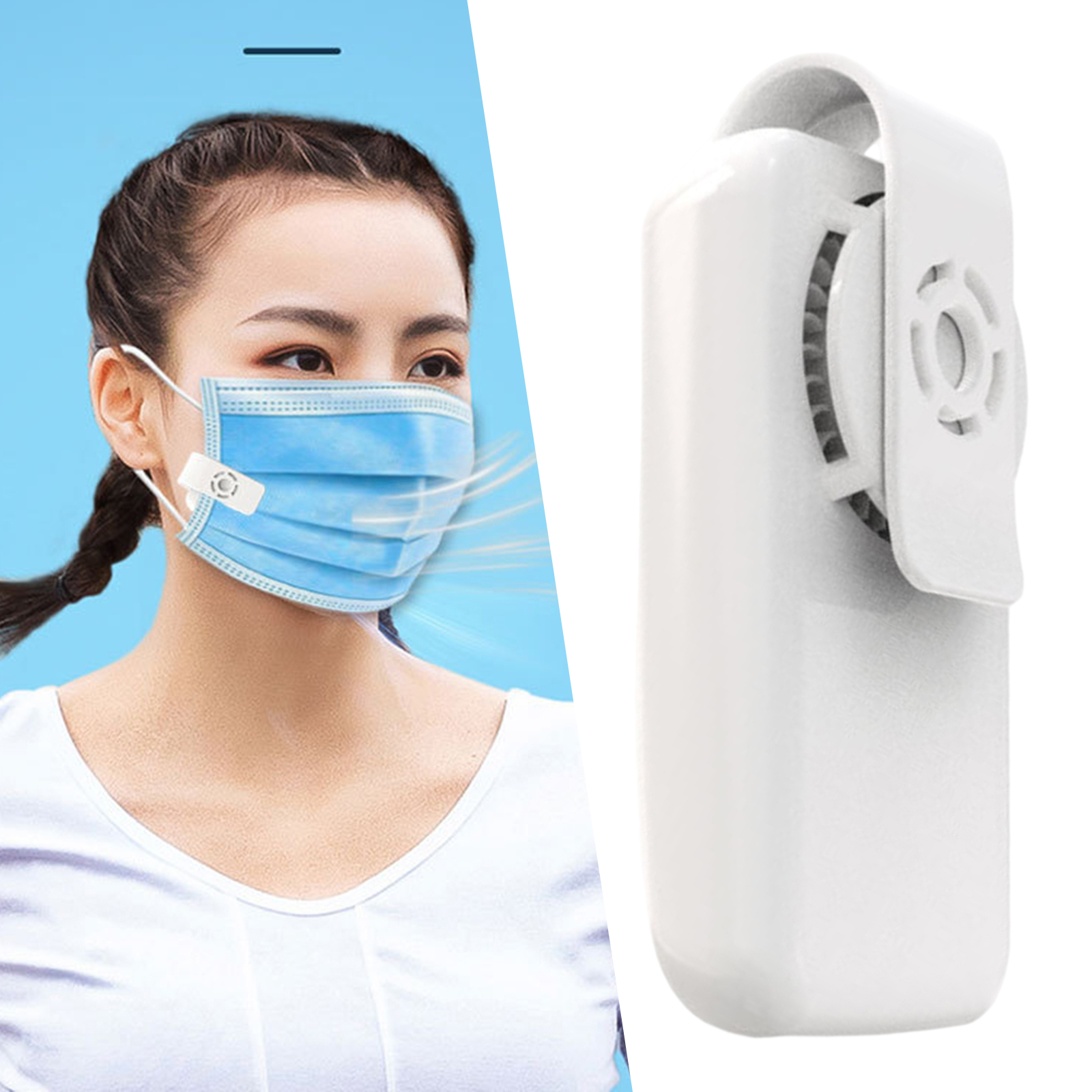 Masks Fan Clip USB Rechargeable Plastic Portable Electric Fan for Outdoor Sports Running Cycling