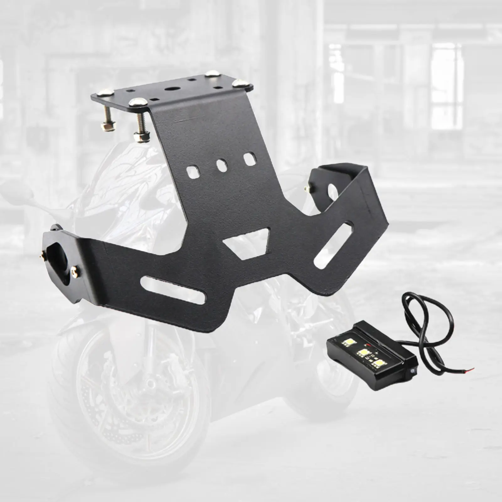 Rear   LED License Plate Light Holder Bracket Black-Finish Waterproof for Yamaha MT-15 2019-2020