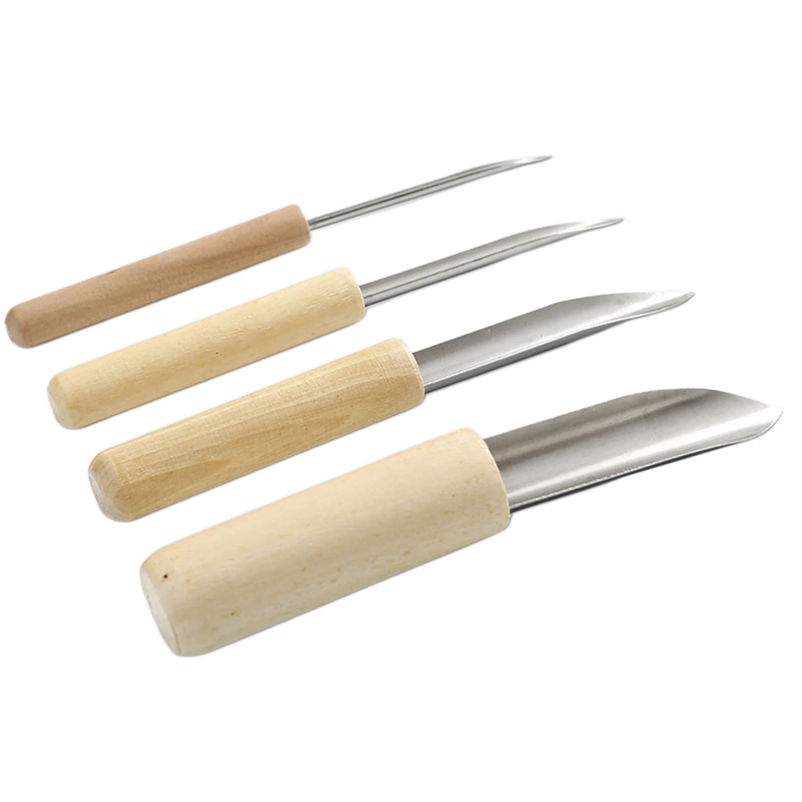 4x Pro Clay Hole Cutters Punch Pottery Sculpture Wooden Punching Polymer Modeling Cutting Scraping Marking Drilling Artist Tool